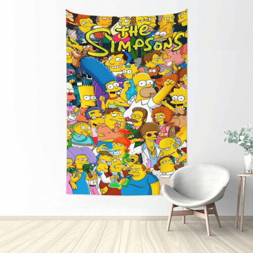 Tapisserie murale animée Les Simpsons (1 pièce)