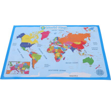 Tapisserie murale carte du monde pour enfants (3 feuilles)