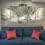 Bloemen canvas wanddecoratie 40"B x 20"H 1