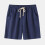 (White, M) Men's Retro Cotton-Linen Casual Shorts Summer Solid Elastic Plus Size Pants 3