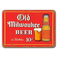Vintage bierreclamebord van aluminium, 8x12 inch.