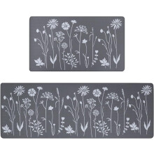Tapis de cuisine imperméables et antidérapants en PVC, lot de 2, 43 x 119 cm + 43 x 74 cm