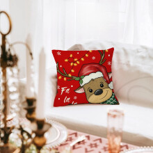 Taie d'oreiller de Noël 45 x 45 cm - Housse décorative pour les fêtes