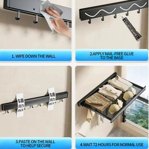 Étendoirs de balcon, filet de séchage rétractable et pliable 1