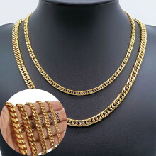 Roestvrijstalen Cubaanse ketting met goudkleurige afwerking, 3 mm