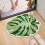 Grote douchemat met bladeren, antislip groene badmat met 2