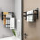 Porte-serviettes mural noir pour salle de bain/douche 5