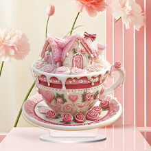 Roze Valentijn Acryl Liefdesroos Bordje2D
