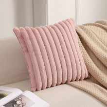 Clúdach Pillow Cóirithe Furry Corduroy Stríocach 18x18 Orlach
