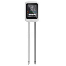 Rechargeable 6-in-1 Soil PH Tester Moisture/Fertility/Sunlight/Temp/PH Meter Earth Nutrient Analyzer for Gardening Farm