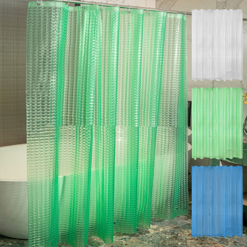 Cortina de ducha transparente impermeable de 70x70 pulgadas.
