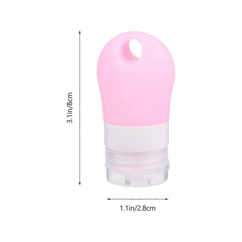 Liquid Medicine Travel Container Compact Shape Pink Silicone Bottle 4Pcs 38ml 2