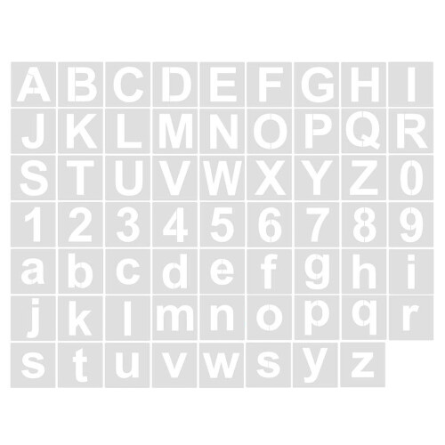 Stencil con lettere e numeri per disegnare, 60 pezzi