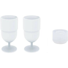 Conjunto de 2 taças de vinho dobráveis de silicone sem haste
