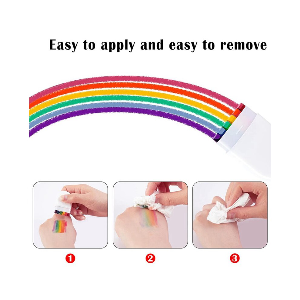10 Pcs Rainbow Face Body Paint-Gay Pride Day Flag Face Paint-Lgbt Rainbow Stripe Crayon For Gays Pride Day 6032768788139