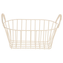Rautalankainen leipäkori, beige, kahvoilla, 1 kpl