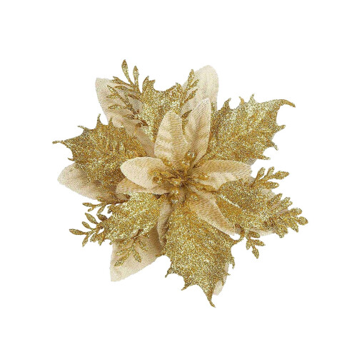 Glitzernde künstliche Blumenornamente, 14 cm