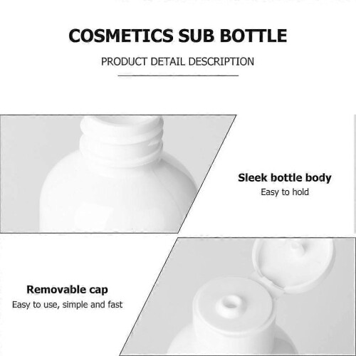 Plastic Bottle Cosmetics Storage Bottle for Travel Use 18Pcs White Set 2