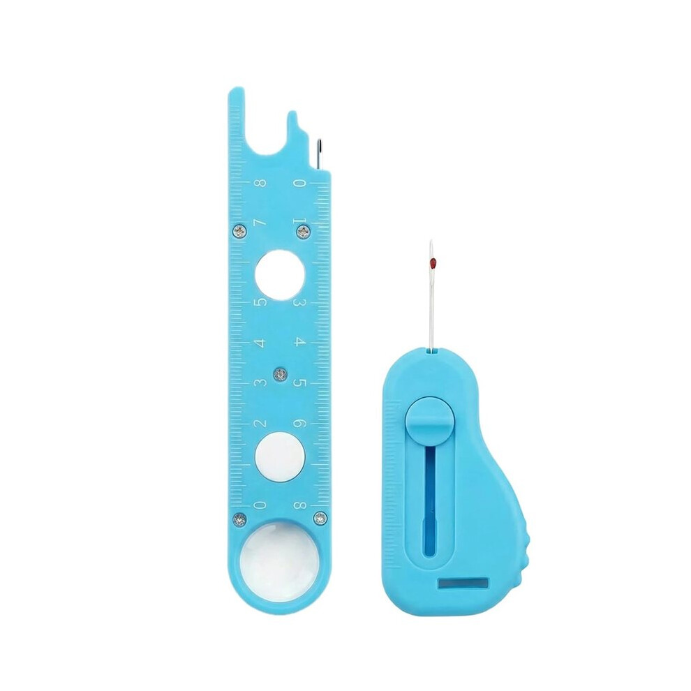 Sewing Machine Needle Threader With Seam Ripper, Magnifier, And Ruler For Quilting And Crafts 4712203228049