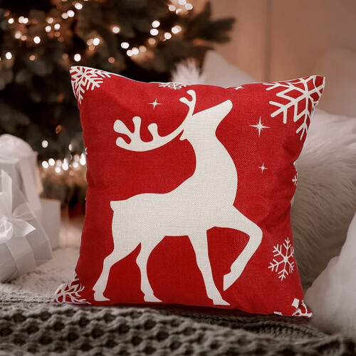 Housse de coussin de Noël style ferme 45 x 45 cm 1