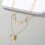 Colar feminino de metal com várias camadas, pingente de cruz e lua. 4