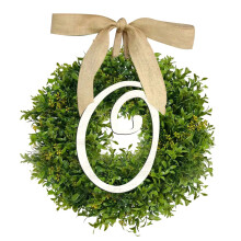 Ghirlanda con cognome Sunxin e fiocco, porta in stile rustico con 26 lettere.