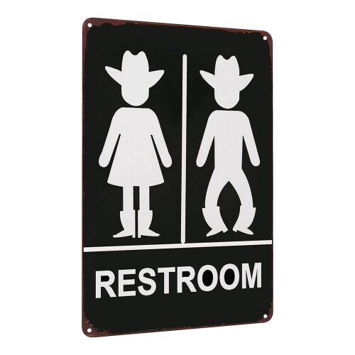 Cowboy-Badezimmer-Blechschild, 8 x 12 Zoll