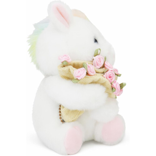 Rosenstrauß, Teddybär, Plüschtier, Einhorn, rosa, 1 Stück 2