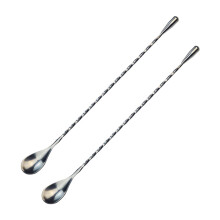 Edelstahl-Barlöffel mit langem Griff und Gewinde, 2-teilig