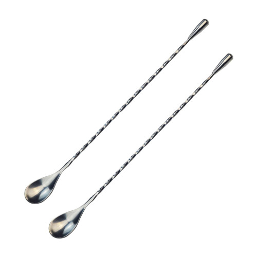 Edelstahl-Barlöffel mit langem Griff und Gewinde, 2-teilig