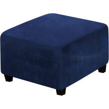 Clúdach Pouffe Veilbhit Cearnógach Sleamhnán Ottoman Síneach 1 phíosa