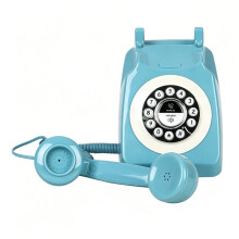 Retro Landline Phone with Handset & Speakerphone - Classic Cordless Desk/Home Telephone, USB Rechargeable