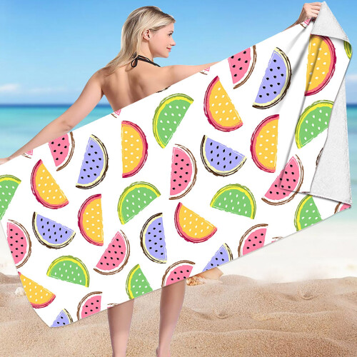 Microvezel strandhanddoek, sneldrogend, boho print, 30x60 inch