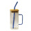 Glasbecher-Set mit Deckel und Strohhalm, 473 ml, Blau 1