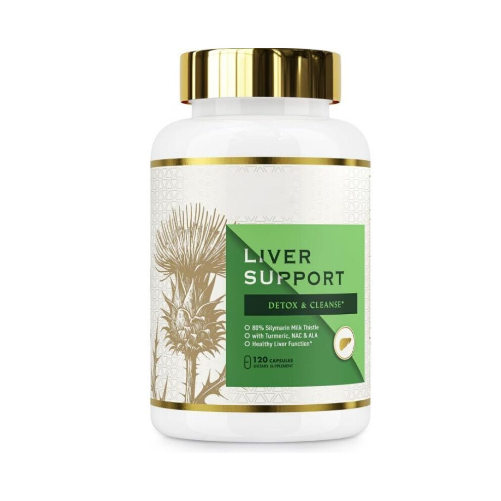 (1pcs) Liver Cleanse Detox & Repair-Milk Thistle Supplement,80% Silymarin,with NAC,Artichoke,Turmeric & Dandelion,120 Capsules