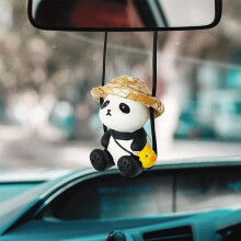 Schattige panda schommelauto hanger auto achterkant
