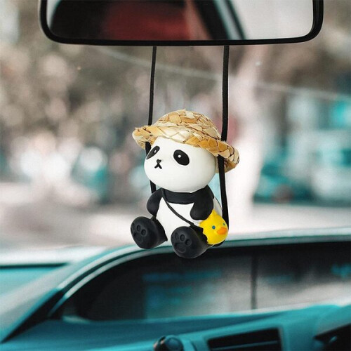 Schattige panda schommelauto hanger auto achterkant