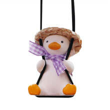Bonito patito columpio para la luneta trasera del coche, yeso decorativo