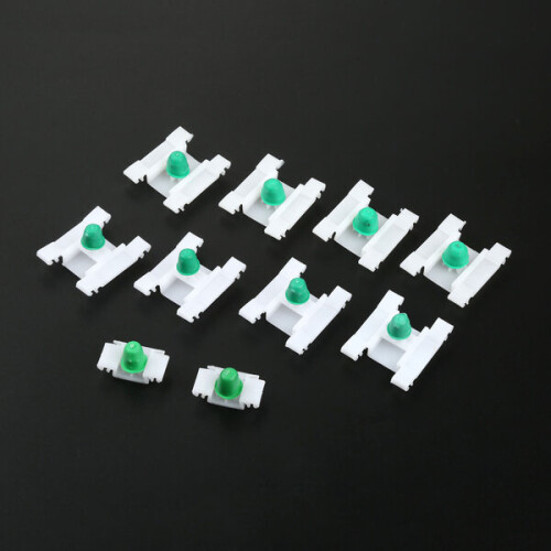 10x Witte plastic stootstripclips voor autodeurpanelen