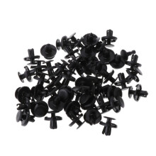 50 remaches perforados de plástico negro de 7 mm para parachoques y guardabarros