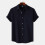 (Khaki, S) Summer Men's Solid Short Sleeve Commuter Shirt Casual Outing 4
