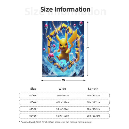 Couverture polaire Pikachu ultra douce 152 cm x 127 cm 2