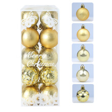 Christmas Ball Ornament Gold Silver Pink Champagne 4cm