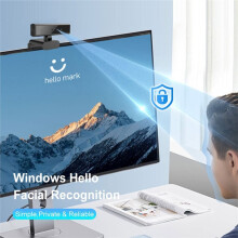 Kamera Internetowa 2K 4MP z Rozpoznawaniem Twarzy i Mikrofonem do Logowania w Systemie do Windows Hello i Rozpoznawania Twarzy, do Laptopa