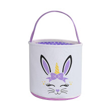 Geantă cadou Poaug cu iepuri de Paște, violet, pentru decorațiuni interioare