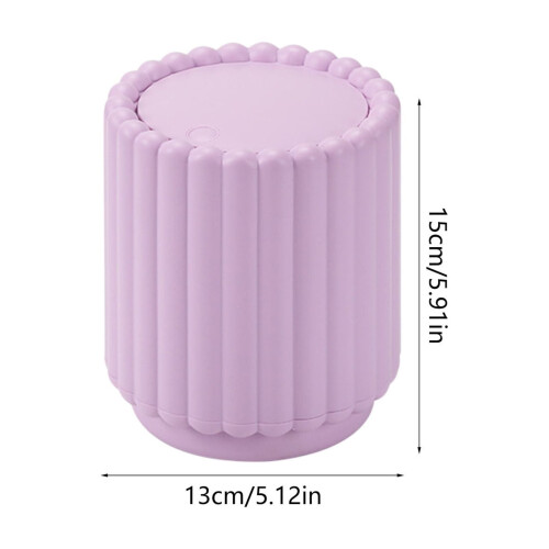 Mini papelera de escritorio con tapa, 1,5 L 2