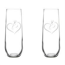 Champagnerflöten aus Glas, Sektgläser, 2er-Set
