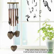 Antique Metal Heart Wind Chime with 8 Tubes