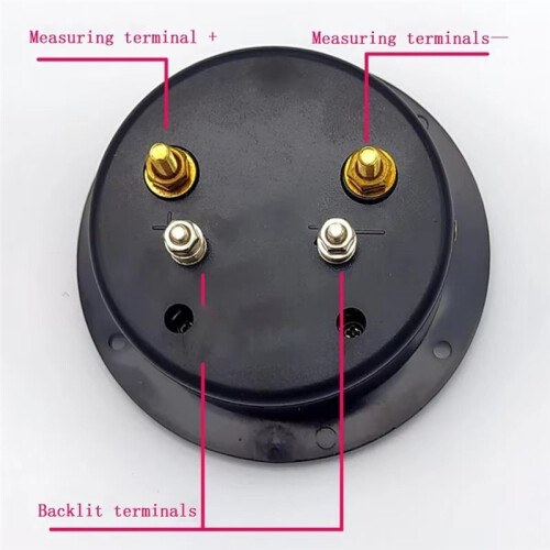 -65 Circular Black Pointer Meter Crown Retro Scale Vu Meter Level Voltage Strap Yellow Backlight 2