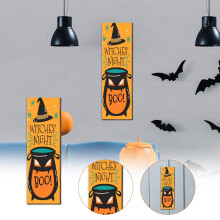 QISIWOLE Halloween puinen riippuva kyltti noitateemalla, 1 kpl